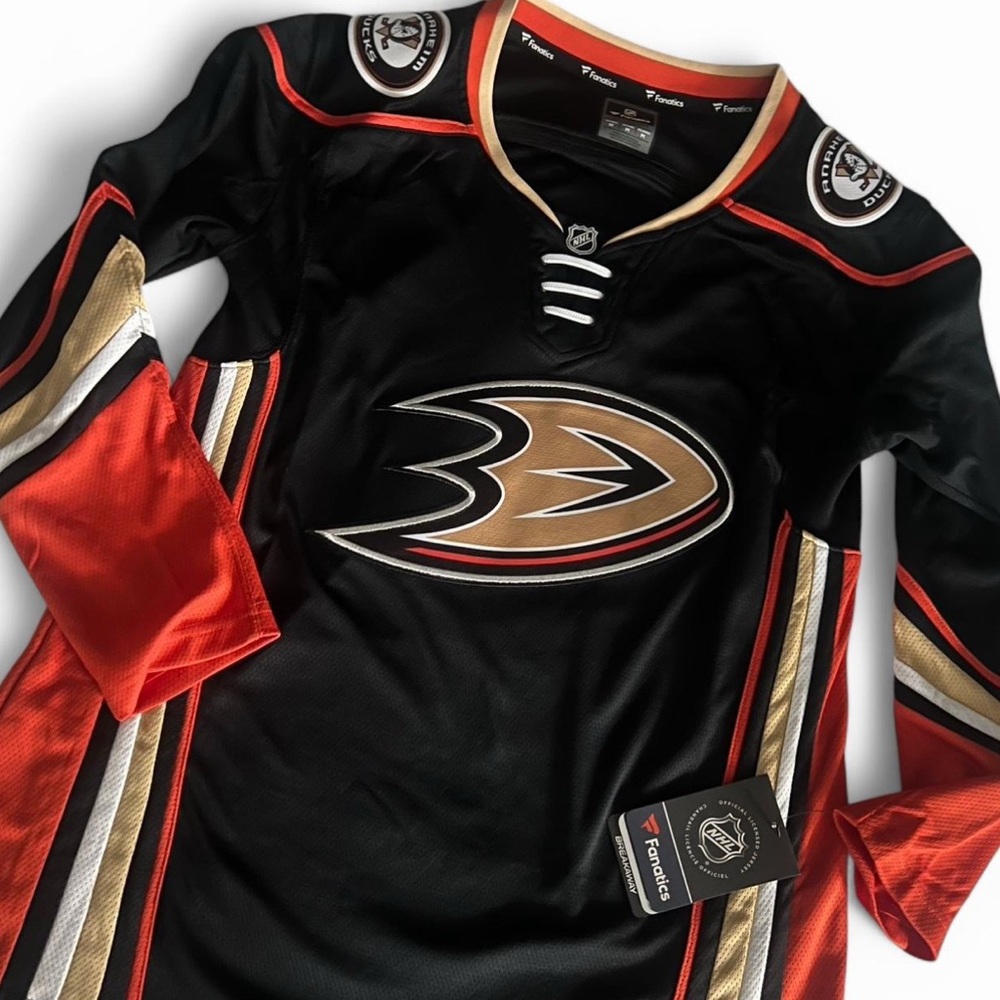 Anaheim Ducks Black and Orange Jersey